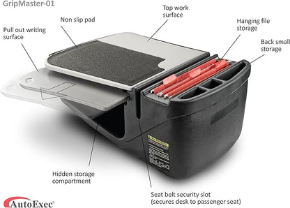 AutoExec GripMaster Car Desk for Your Vehicle Workstation and Mobile Office, Grey with 400 watt Power Inverter | Vehicle Workstation, Mobile Office, 400 Watt Power Inverter - Image 6