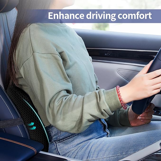 Lumbar Support Pillow for Office Chair, Memory Foam Car Back Cushion | Lumbar Pillow Lower Back with 4d Mesh Cover Adjustable Straps, Ergonomic Chair Back Pillow for Office, Car, Gaming Chairs - Image 4