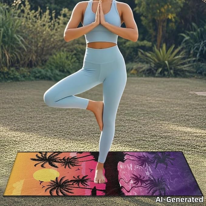 SEANATIVE Purple Sunset Beach Multi-Purpose Car Drying Towels - Absorber Towel for Car Wash & Gym Enthusiasts Automotive Seat Covers - Sweat Towels for Yoga & Hot Weather Driving - Image 3