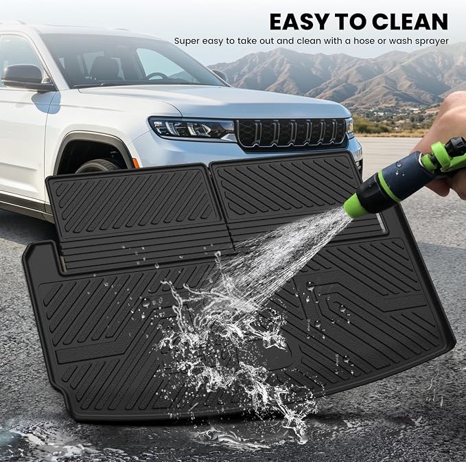 LASFIT Cargo Mats for Jeep Grand Cherokee L 2021-2025 2026 | Accessories, Trunk Seat Back Mats, Rear Backrest Protectors, All Weather, TPE, Custom Fit, Black - Image 6
