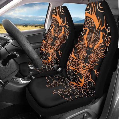 Dragon Car Seat Covers for Front Seat Only Black Washable and Breathable Bucket Seat Covers for Women Men for Most Car Interior Covers Sedan Truck SUV Van - Image 2