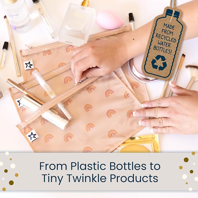 Tiny Twinkle Diaper Bag Organizing Pouches|3 Pack Mess-Proof Clear Front Travel Organizer Bags&TSA Approved Toiletry Bag Set for Baby and Mom Essentials - Image 9