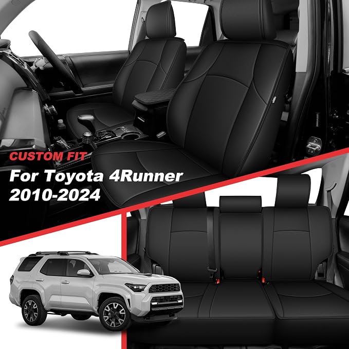 TTX LIGHTING Custom Fit for Toyota 4Runner Seat Covers 2010-2024 5-Seats | Original Seat Pattern | Full Coverage | Easy Install | Waterproof | Faux Leather | Shield Your Car Seats - Image 2