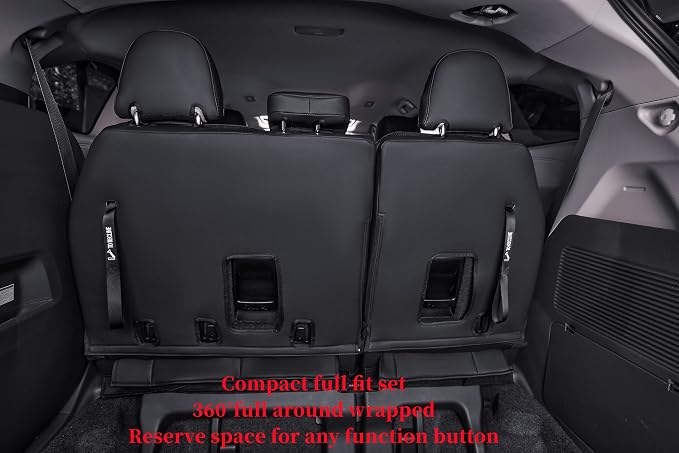 Sienna Car Seat Covers Custom Fit for 2011-2020 Toyota Sienna XLE,Limited,Limited Premium,7-Seater,2nd Row Captain Seats w/Foot Rest,Full Coverage Polyester Seat Protector (Full Set,Black) - Image 8