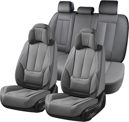 Coverado Car Seat Covers, Seat Covers for Cars, Waterproof Leather Auto Seat Protectors, Leather Car Seat Cushion, Car Interiors Accessories Universal Fit for Most Cars by COVERADOAUTO