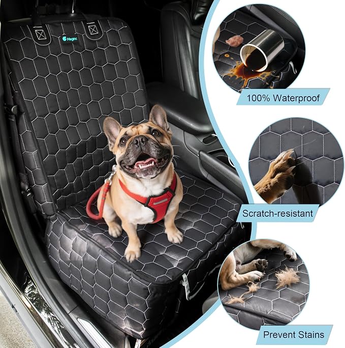Meginc Front Seat Covers for Cars,Waterproof Car Seat Protector with Side Flaps 600D Fabric Front Seat Dog Cover for Trucks Vans SUVs Sedans, Non Slip Scratch Proof Seat Covers for Dogs in Car - Image 7