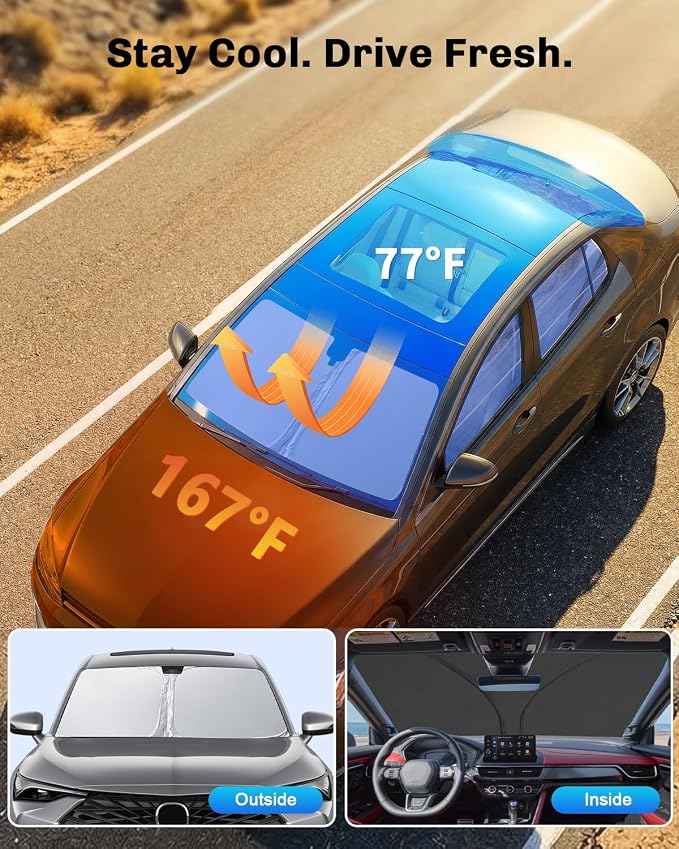 SXCY for 2025 2026 Acura ADX Windshield Sunshade for 2025 2026 Acura ADX Accessories 2025 2026 ADX Sunshade Foldable Sun Shield Sun Shade Block UV Rays - Image 5