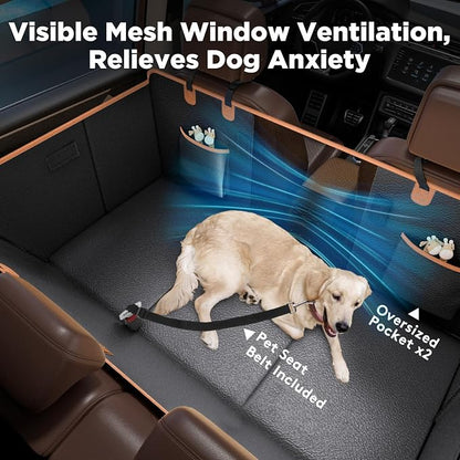 FURTIME XL Back Seat Extender for Dogs, Hard Bottom Seat Cover for Truck | Upgraded PU Leather Waterproof Anti-Scratch, 400LBS Supports, Large Space Dog Car Seat Cover for Full Size Truck SUV - Image 8