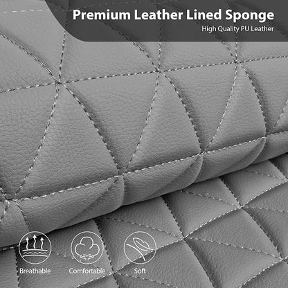 CAR PASS Bling Diamond Gray Leather Car Seat Covers Full Sets Interior Sets, Waterproof Shining Glitter Sparkly Crystal Universal Armrest Fit for Automotive Truck SUV Cute Women Girl, Gray Rhinestone - Image 5