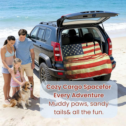 Waterproof Back Seat Cover for Dogs and Kids, Car Seat Protector Under Baby Car Seat, Child and Dog Car Seat Cover Blanket for Rear Bench(American Flag Red, Rear Bench Seat Towel) - Image 9