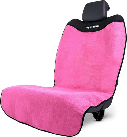 Happeseat Waterproof Car Seat Cover & Protector, Pink | Universal Fit, Car Seat Towel Cover, Slip Resistant Backing, Machine Washable, Fits Front & Back, Easy Install & Storage by HAPPEGEAR