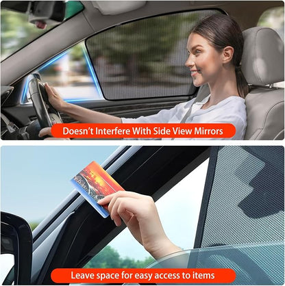 XCBYT 2018-2022 Honda Accord Window Shades, 4-Pack Privacy Cooling Mesh | Breathable & blocks heat for camping & baby sleeping.Front shades are partial for rearview mirror. Wait 24h for clips to set - Image 4