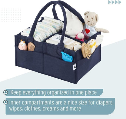 Mr. Pen- Baby Diaper Caddy Organizer, Navy Blue | Nursery Storage Bin and Car Organizer for Diapers and Baby Wipes - Image 4