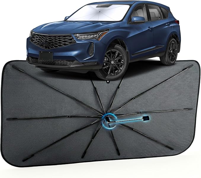 Car Windshield Sun Shade for Acura RDX 2019-2026, Foldable Car Sunshade | For Front Window,Car Shades Umbrella with Reflective Coated Fabric, Sun Visor Keep Car Cool&Protects Interior,1:1 Exact Fit by MakeLifeBetter