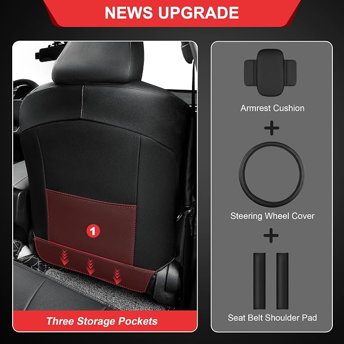 TTX LIGHTING Custom Fit for Toyota Camry Front Seat Covers 2025 2026 | Original Seat Pattern | Full Coverage | Easy Install | Faux Leather | Shield Your Car Seats - Image 4