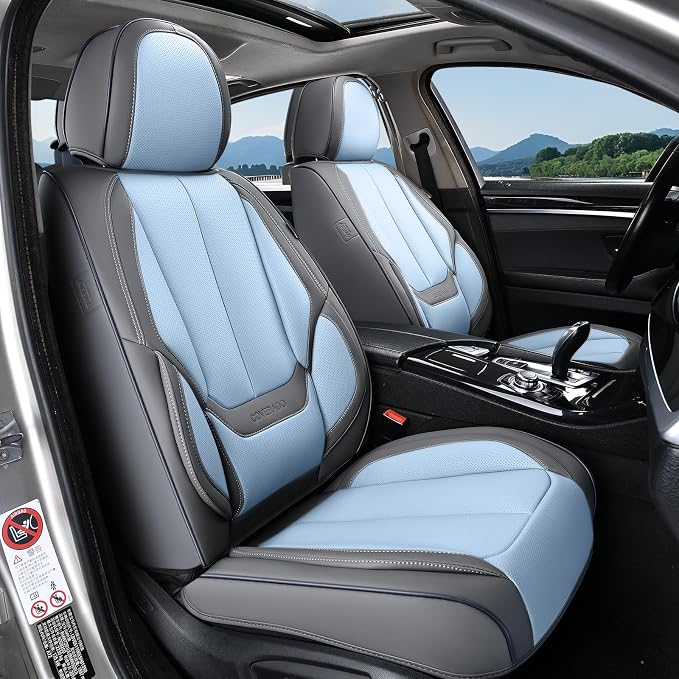 Coverado Car Seat Covers, Seat Covers for Cars, Waterproof Leather Auto Seat Protectors, Leather Car Seat Cushion, Car Interiors Accessories Universal Fit for Most Cars - Image 2