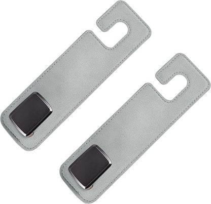 Heavy-Duty Car Headrest Hooks Holds 44lb Suede & Metal Hangers for Bags | Universal Fit for Cars/Suv/Trucks, 2-Pack, Hang Grocery Bag Handbag Purses Coat Water Bottle, Seat Back Organizer，Light Gray - Image 6