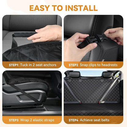 PETICON Dog Car Seat Cover for Back Seat, Rear Bench Seat Cover for SUVs | Waterproof Oxford, Side Flaps, Fits Tacoma/Grand Cherokee/Explorer/Ranger/Colorado, Velcro Openings for Child Seat Access - Image 8