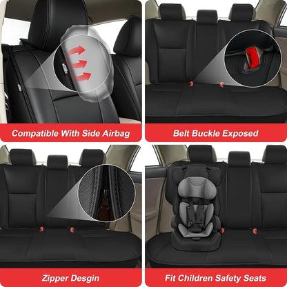 TTX LIGHTING Custom Fit Seat Covers for Toyota Corolla 2009-2013 | Factory-Inspired Design Waterproof Breathable Faux Leather Full Set, Airbag Compatible Car Seat Protectors Daily Commute - Image 5