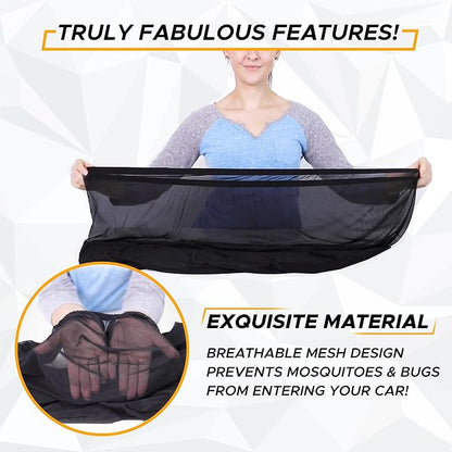 EcoNour Rear Window Shade for Jeep Wrangler Car Window Mesh Screen | For Camping, Bug & Privacy Blackout Window Cover to Protect Sun & UV Rays 1997 to 2025 Jeep Wrangler JK TJ JL & Gladiator JT - Image 7