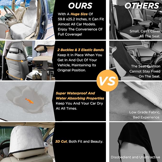 Waterproof Car Seat Cover Towel | Sweat-proof, Universal Fit for SUV & Truck, For Gym, Yoga, Pets, Workout, Beach, Microfiber Fabric, Machine Washable - Image 4