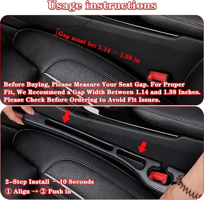 Car Seat Gap Filler Organizer of 2, 2 in 1 Car Gap Filler(Brown) | Universal Gap Filler with Storage Pockets, No Drop Seat Guard for Phones Keys Cards,Car Accessories for Most Cars Trucks SUVs - Image 2