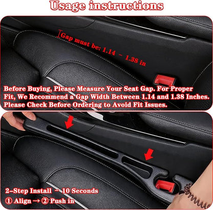 Car Seat Gap Filler Organizer of 2, 2 in 1 Car Gap Filler(Beige) | Universal Gap Filler with Storage Pockets, No Drop Seat Guard for Phones Keys Cards,Car Accessories for Most Cars Trucks SUVs - Image 2