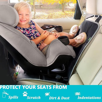 PIDO Car Seat Protector, 2 Pack Seat Cover Mat with Thick Padding | Waterproof Fabric, Non-slip Base, Storage Pockets, Car Seat Mat for Kids and Pets, Black/Gray - Image 6