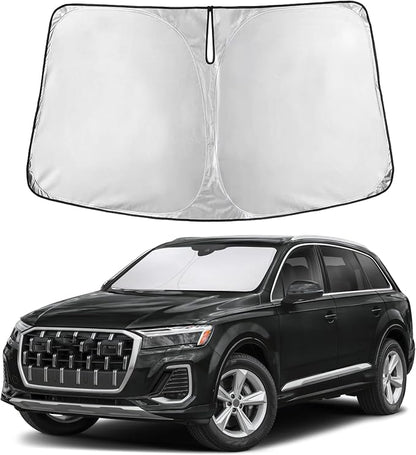 Autovir Windshield Sun Shade Fit for 2016-2024 2025 2026 Audi Q7 | Sunshade, Front Car Window Shades Sun Visor, Blocks UV Rays & Heat, Car Accessories by Autovir