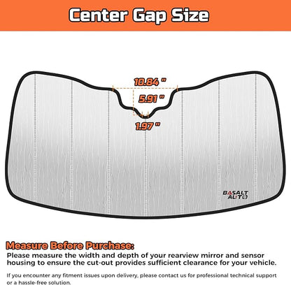 2023-2024 F-250/F-350 Windshield Sun Shade Compatible for 2023-2024 Ford F-250/F-350/F-450/F-550/F-600 Super Duty Silver Reflective Foldable Front Sun Visor Sunshade Protector with Storage - Image 3