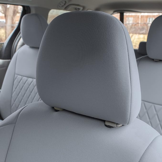 FH Group Custom Fit Car Seat Covers Specifically Made for 2011-2020 Toyota Sienna 7 Seater with Ultraflex Neoprene Water Resistant Automotive Seat Covers - 2nd Row Solid Gray - Image 5