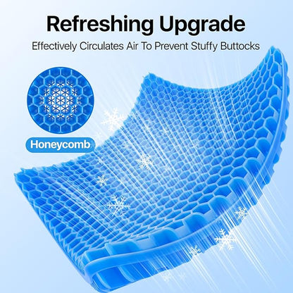 Gel Seat Cushion, Cooling Honeycomb Design for Office Chair Car Wheelchair | Cool & Breathable, Soft & Comfortable - Image 6