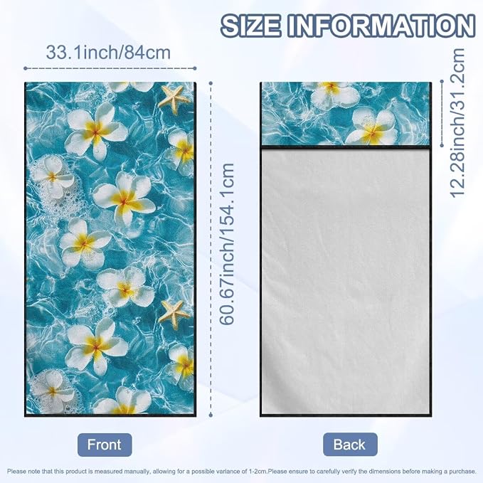 Horeset Tropical Flower Car Seat Towel Cover – Absorbent Sand Proof & Soft, Multi-Function for Beach/Gym, Universal Fit for SUV Sedan Truck - Image 9