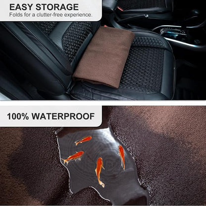 Waterproof Sweating Car Seat Cover for Post Gym Workout, Running, Swimming, Beach and Hiking, Universal Fit Non-Slip Bucket Seat Protector for Cars SUV Trucks, Machine Washable (Brown) - Image 3