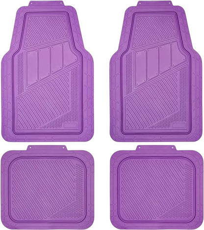 CAR PASS Heavy Duty Rubber Floor Mats 4-Piece Car Mat Set - Universal Waterproof Floor Mats for Car SUV Truck, Durable All-Weather Mats(Purple) by CARPASS