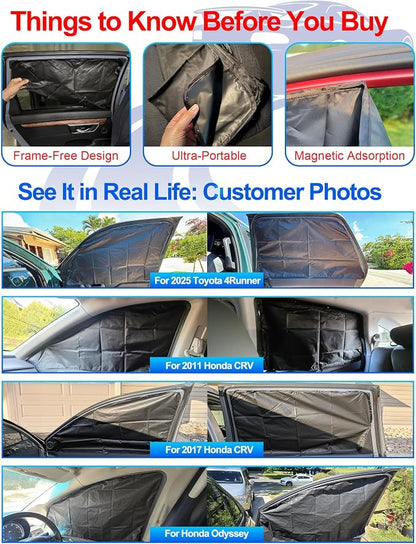 ZATOOTO Car Window Shades for Toyota Highlander 2021-2024，100% Privacy | 4 Pcs Car Window Covers,Effective Sun Blocking,Metal Frame Fit,Great for Camping,Full Privacy Protection. - Image 2