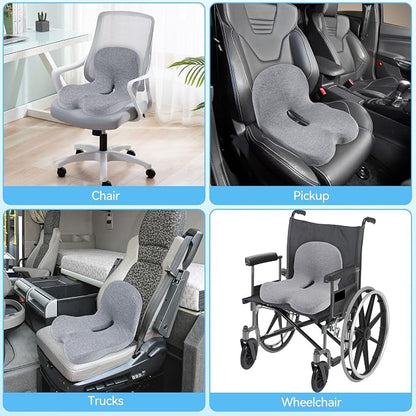 Truck Driver Seat Cushion, Memory Foam L-Shaped Ergonomic Cushion for Office Chairs, Comfort & Support for Long Sitting - Image 7