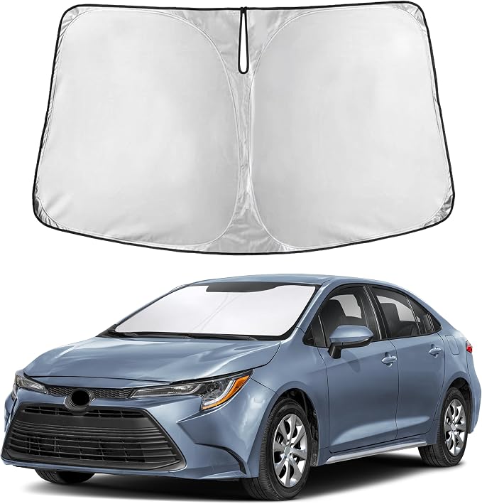 Autovir Windshield Sun Shade Fit for 2020-2024 2025 2026 Toyota Corolla | Sunshade, Front Car Window Shades Sun Visor, Blocks UV Rays & Heat, Car Accessories by Autovir