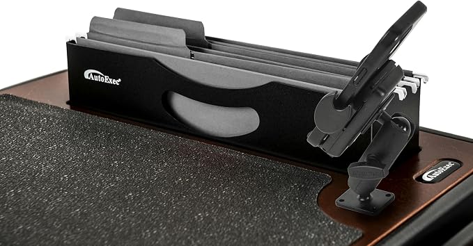 AutoExec AE-FMEF-PI-PM-21M Efficiency FileMaster Car Desk for Your Vehicle Workstation and Mobile Office, Mahogany with 400 watt Power Inverter and Phone Mount | Vehicle Workstation, Mobile Office, 400 Watt Power Inverter, Phone Mount - Image 4