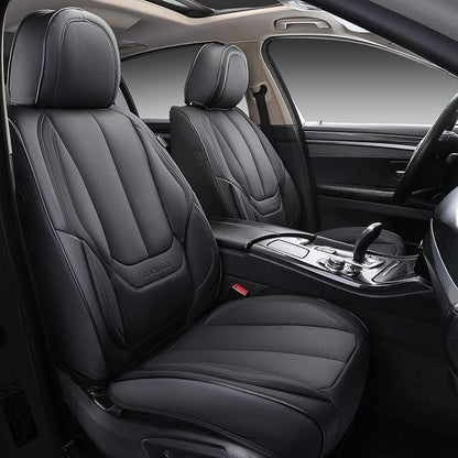 Coverado Car Seat Covers, Seat Covers for Cars, Waterproof Leather Auto Seat Protectors, Leather Car Seat Cushion, Car Interiors Accessories Universal Fit for Most Cars by COVERADOAUTO