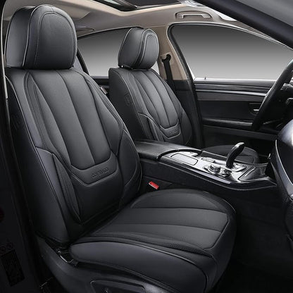 Coverado Car Seat Covers, Seat Covers for Cars, Waterproof Leather Auto Seat Protectors, Leather Car Seat Cushion, Car Interiors Accessories Universal Fit for Most Cars by COVERADOAUTO