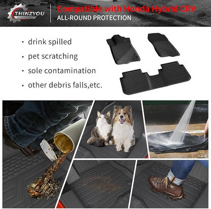 Floor Mats Set for 2023 2024 2025 2026 Honda CRV Hybrid | with Upper Deck Trunk Mat Cargo Liner TPE All Weather Back Seat Cover CR-V Accessories - Image 7