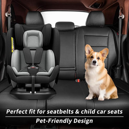 coverdream Custom Seat Covers for 2017-2022 Honda CR-V,Premium Faux Leather Car Seat Cover Set,Full Set Waterproof SUV Seat Protector,Armrest Covers Included (Black) - Image 2