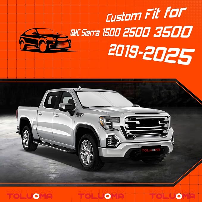 Custom Fit Windshield Sun Shade for GMC Sierra 1500 2500 3500 2019-2025 - Full Coverage, 210T Reflective Fabric, Blocks 99% UV Rays, Keeps Car Cool, Easy to Install and Store - Image 7