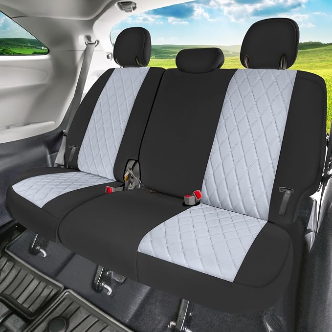 FH Group Custom Fit Car Seat Covers Specifically Made for Toyota Sienna 2011-2020, Car Seat Cover Full Set, 8 Seater Automotive Seat Covers in Solid Gray Neoprene, Waterproof and Washable Seat Covers - Image 5