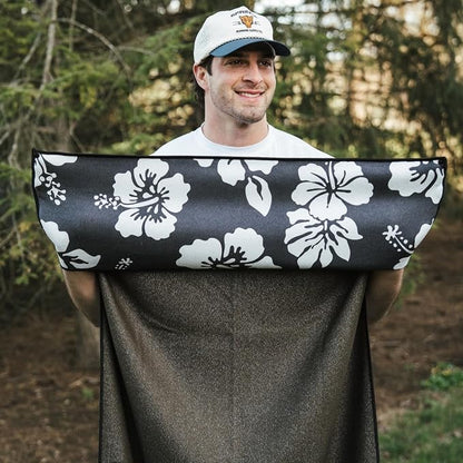 Sprints Athletic Running Towel, Full-Sized, Car Seat Cover - Performance Microfiber (Flex on the Beach - Black w/Snaps) - Image 6