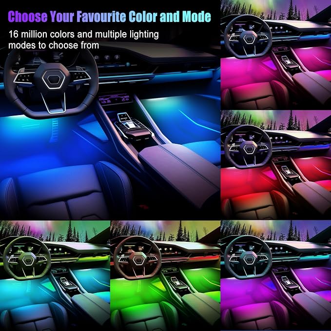 Honalia Car Lights Interior, LED Lights for Car Interior with APP Control | Smart Truck Inside Lights with DIY and Music Mode,Car Ambient Lighting for Truck SUV Jeep Man Woman,DC 12V - Image 2