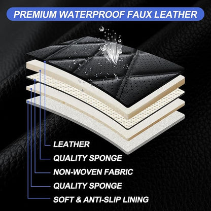 For Toyota Corolla Cross 2022-2026 Car Seat Covers, Full Set, Redline | Premium Leather Full Coverage Seat Protectors – All-Season, Waterproof, Breathable, Cushioned Comfort & Airbag Compatible - Image 5