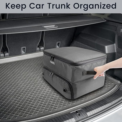 YOREPEK Golf Gifts for Men, 2 Layer Golf Trunk Organizer for 2 Pair Shoes | Waterproof Car Trunk Locker with Separate Ventilated Compartment for Balls, Tees, Clothes, Gloves, Birthday Gifts for Golfers - Image 9