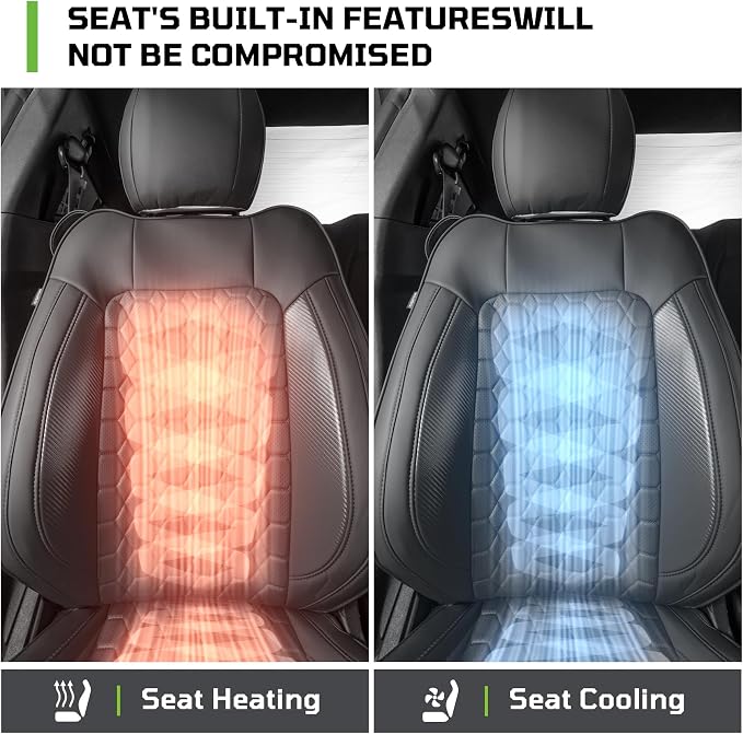 Custom Leather Car Seat Covers for Ford Mustang 2015-2023 Coupe,Black | Full Coverage Waterproof Car Seat Protector,Front & Rear Full Set,Split Backrest Compatible,Wear-Resistant,Airbag Compatible - Image 4